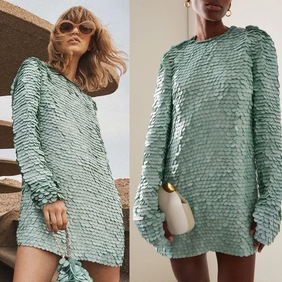 Zimmermann | Dresses | Zimmermann Womens Mint Green Eden Sequined Silk Mini  Dress Size 2 Medium | Poshmark